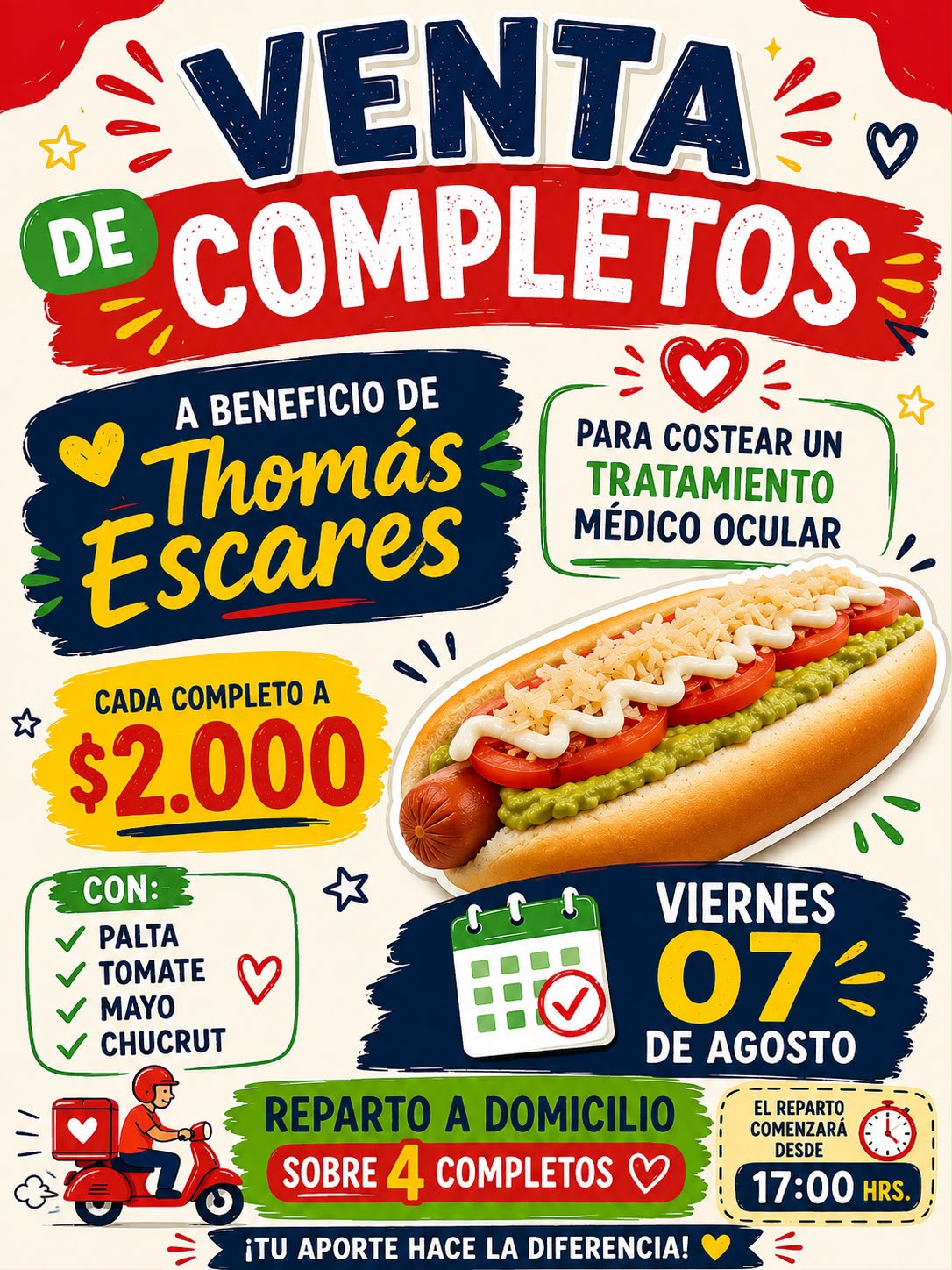 Venta a beneficio de Thomas Escares